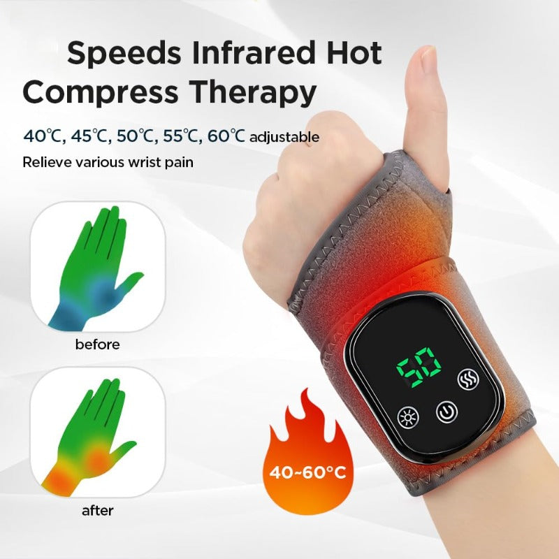 Wrist Massage Wrap with Heat and Vibration,  Rechargeable