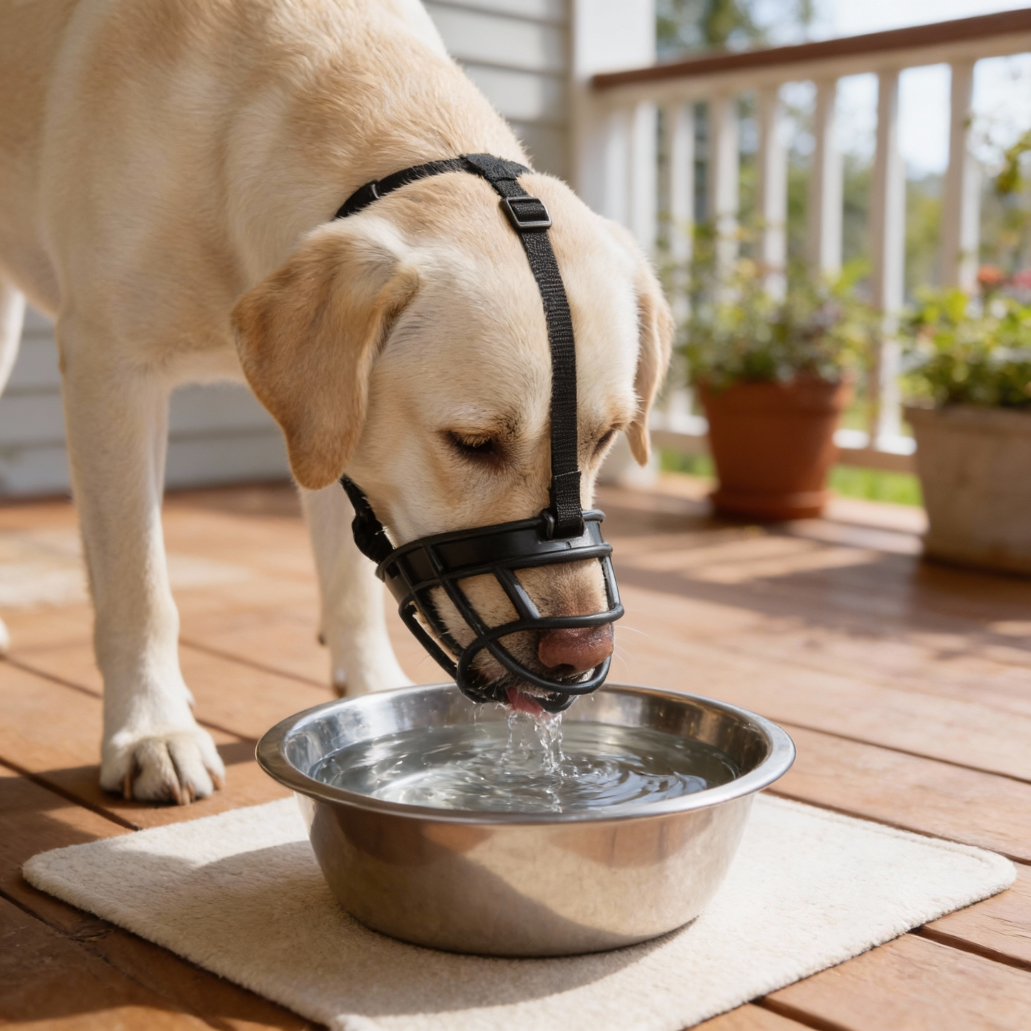 Dog Muzzle with Adjustable Head and Jaw Straps for Reactive Behavior