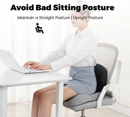 Memory Foam Seat Cushion with Non Slip Base and Machine Washable Cover