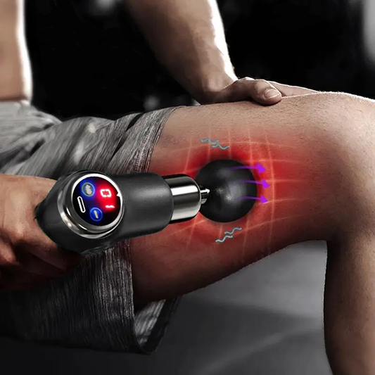 Handheld Percussion Massager with 32 Speed Settings and 4 Interchangeable Heads