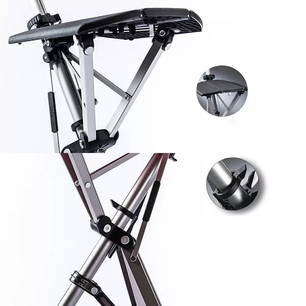 Folding Seat Cane with Tripod Base and Ergonomic Handle