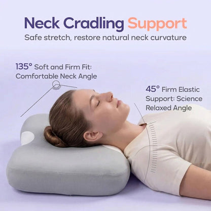 Memory Foam Cervical Pillow with Contoured Support and Cooling Cover for Back and Side Sleeping