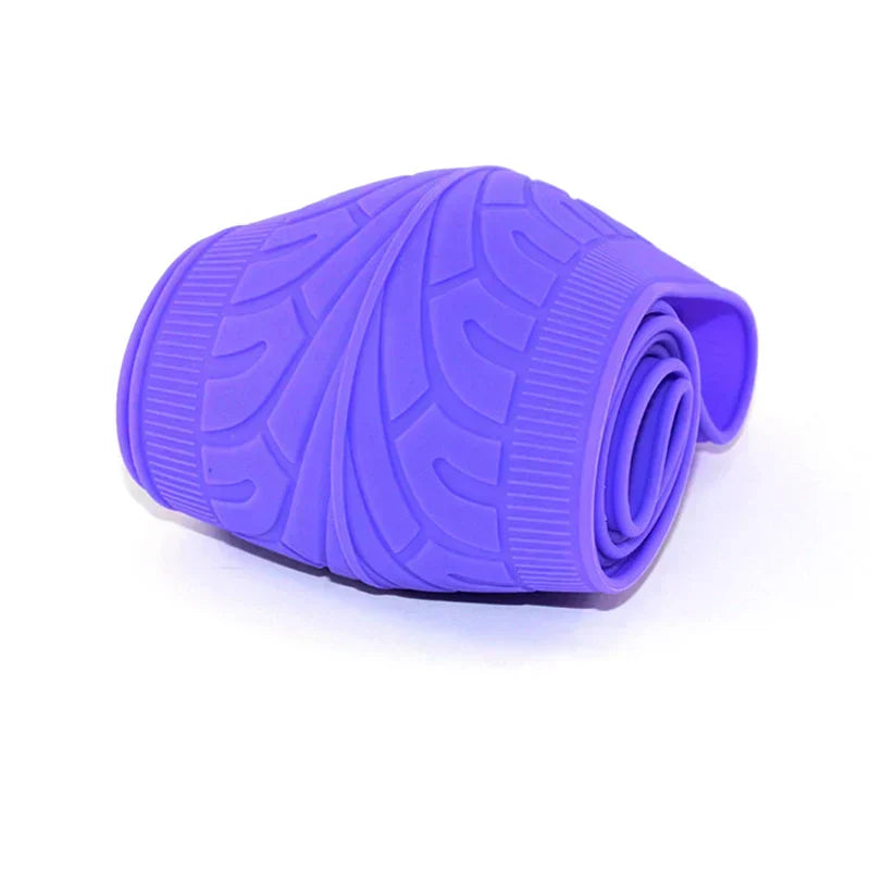 Silica Gel Steering Wheel Cover with Crocodile Texture and Palm Nodules for 14-16in