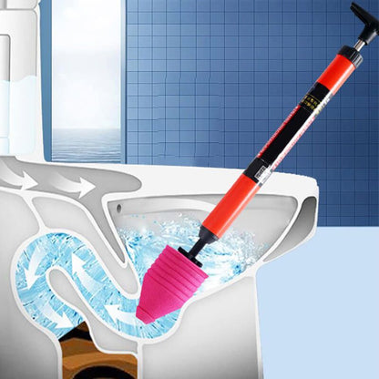 Air Blast Toilet Plunger with Interchangeable Nozzles and Textured Grip