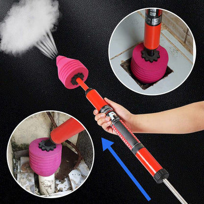 Air Blast Toilet Plunger with Interchangeable Nozzles and Textured Grip