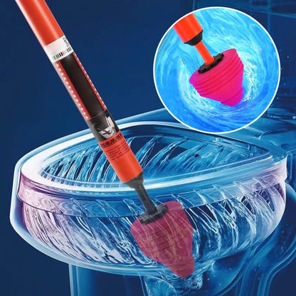 Air Blast Toilet Plunger with Interchangeable Nozzles and Textured Grip