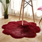 Fluffy Sheepskin Style Flower Rug for Bedroom