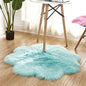 Fluffy Sheepskin Style Flower Rug for Bedroom