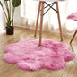 Fluffy Sheepskin Style Flower Rug for Bedroom