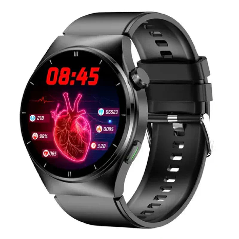 Blood Sugar Glucose Monitoring Smart Watch Black Tpu