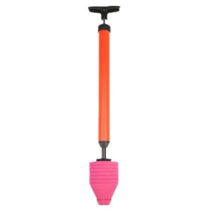 Air Blast Toilet Plunger with Interchangeable Nozzles and Textured Grip
