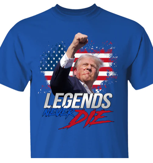 Legends Never Die T-Shirt Men Tee / Royal S