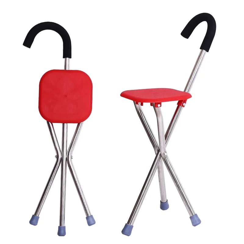 German Elderly Crutch Stool Red