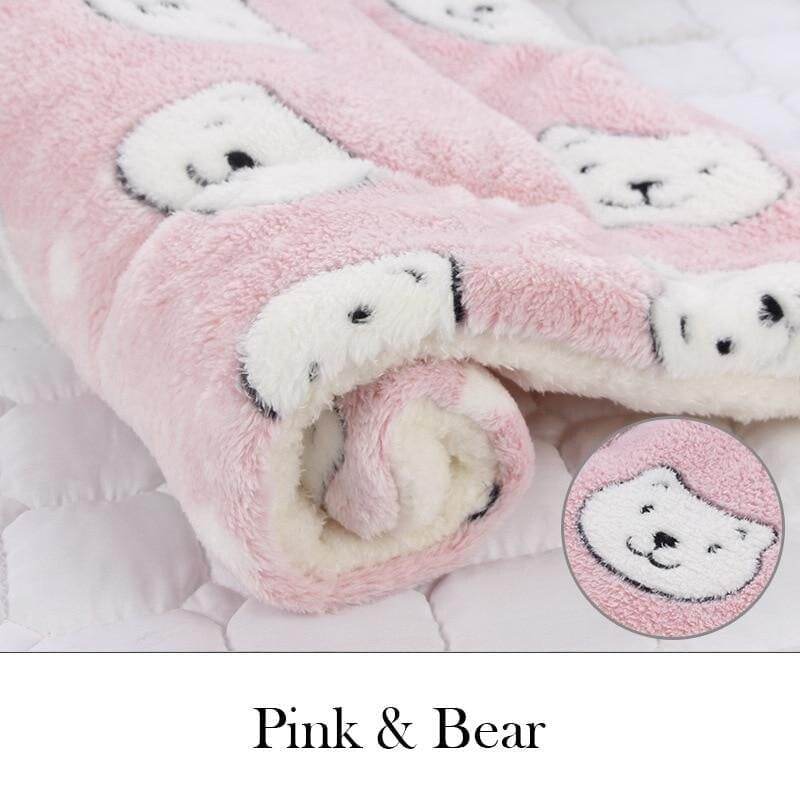 Cosy Calming Cat Blanket Pink With Bears / S (12.6’’X10’’)