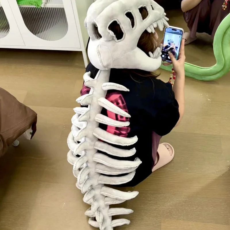 HOMERO Realistic Dinosaur Skeleton Costume with Skull Headpiece