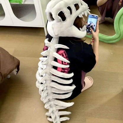 HOMERO Realistic Dinosaur Skeleton Costume with Skull Headpiece