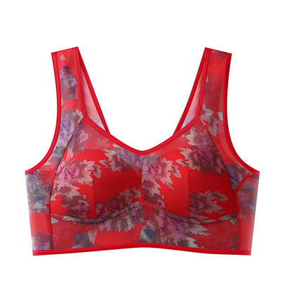 Amaryllis Women’s Lace Seamless Bralette | Buy 2 Get 1 Free (3Pcs) Red / L (40-50Kg) Fashion