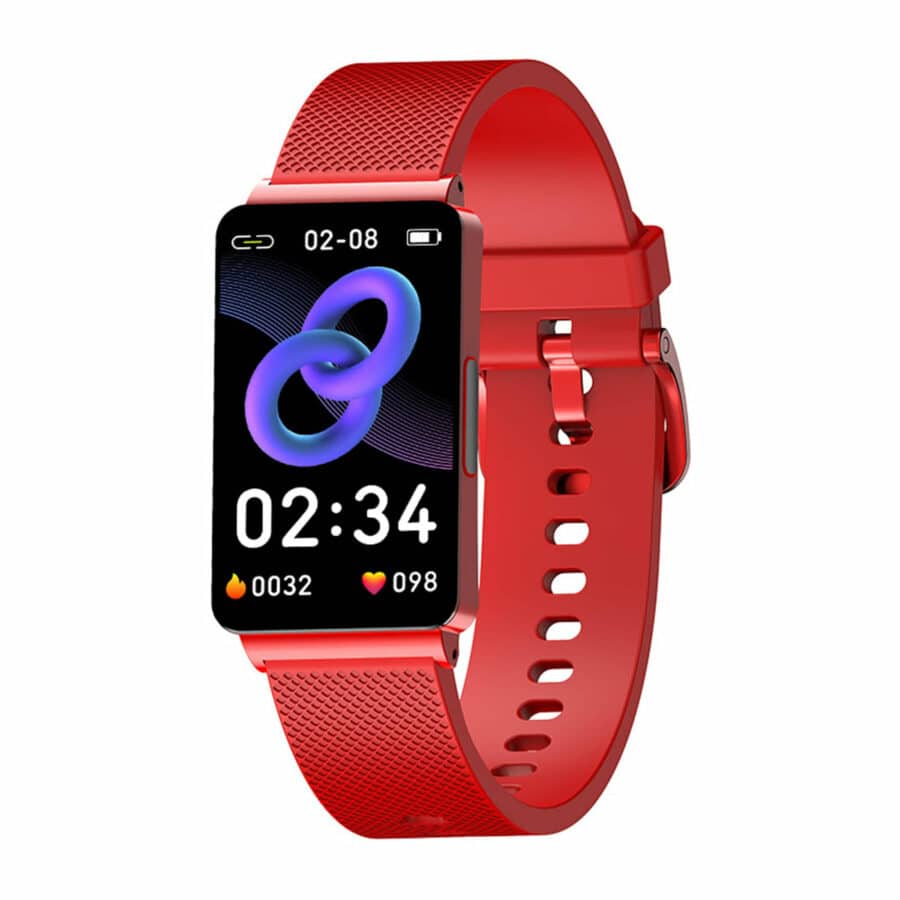 One-Click Blood Glucose Pressure Sleep Heart Rate Measurement Sports Smart Bracelet Red