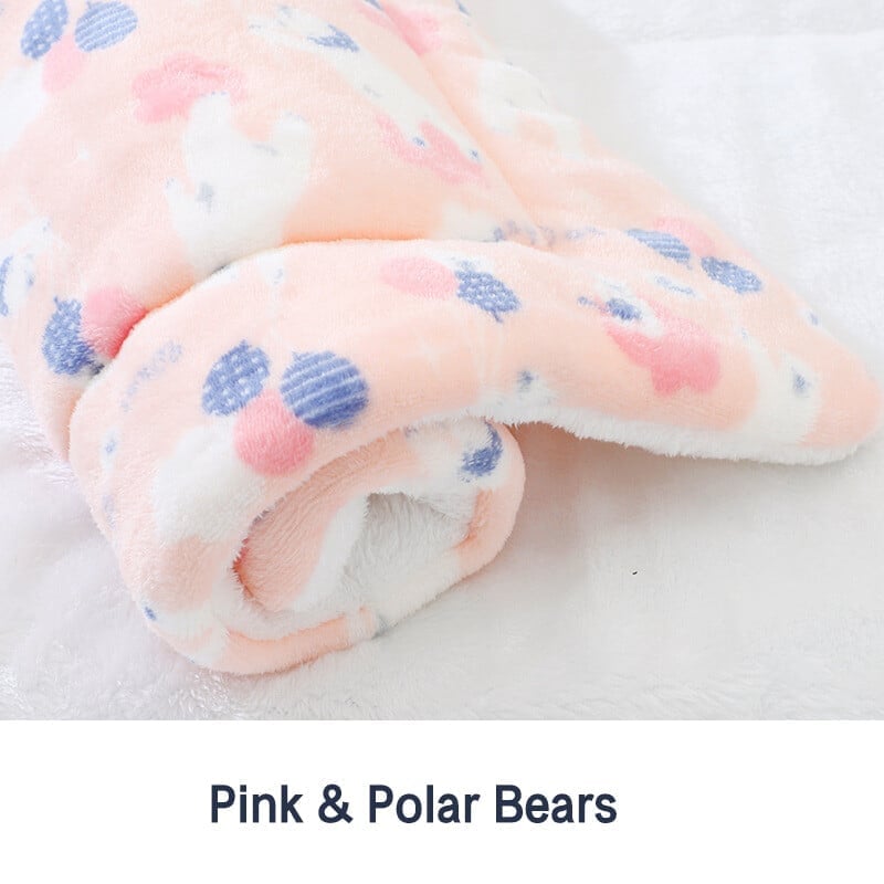 Cosy Calming Cat Blanket Pink With Polar Bears / S (12.6’’X10’’)