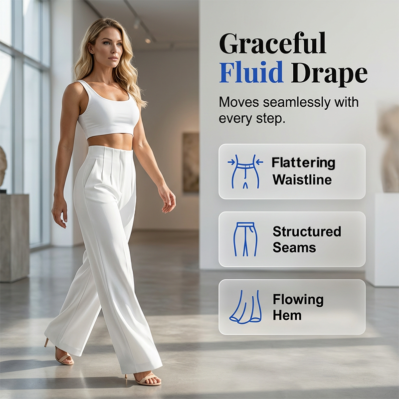 Women’s Solid Color Casual Wide Leg Pants