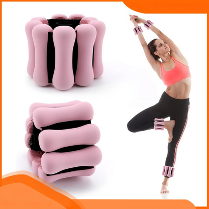 Silicone Wrist and Ankle Weights with Steel Core and Anti-Slip Strap