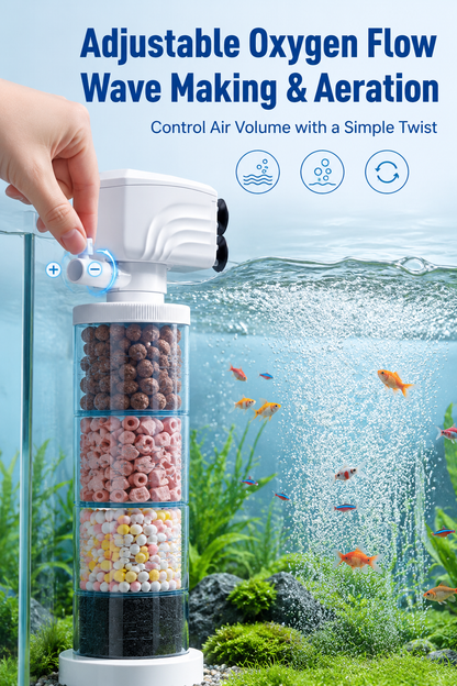 Limited-time offer-Fish Tank 6-in-1 Filter - Filtration, Oxygenation & Water Pumping