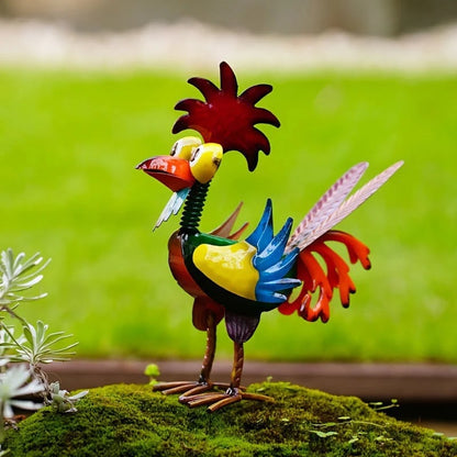 Metal-Rooster Outdoor Statue