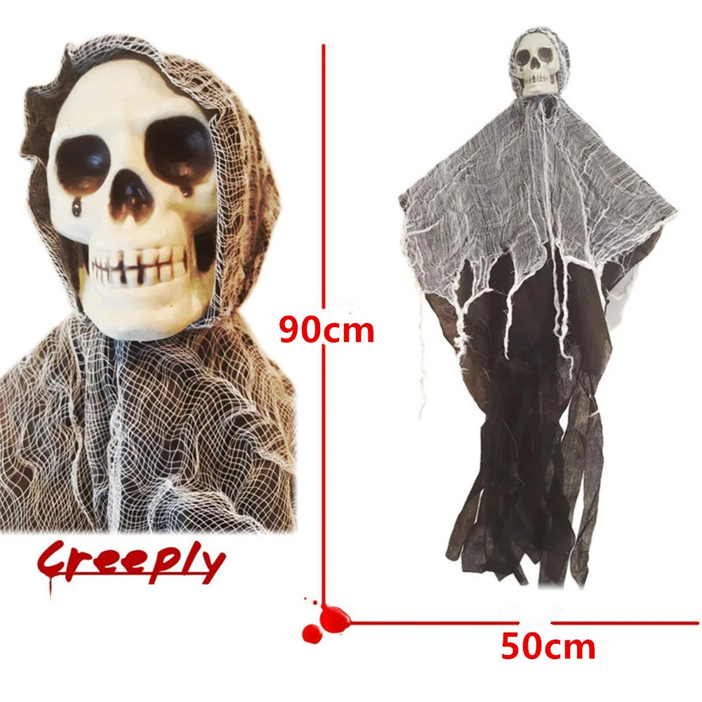 50% Off | Wraithskull Halloween Hanging Ghost Skull With Gauze Decor