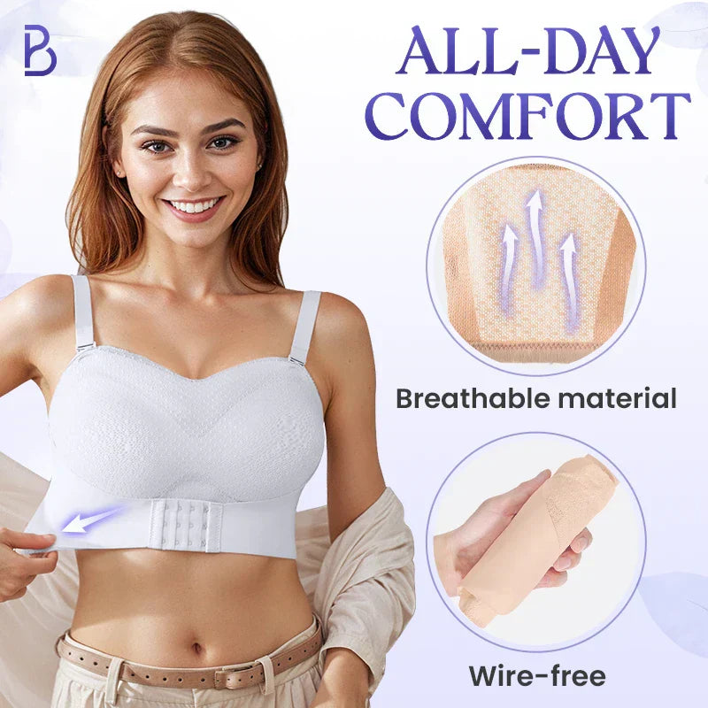 Breezypush – Breathable Non-Slip Strapless Front Buckle Push-Up Bra