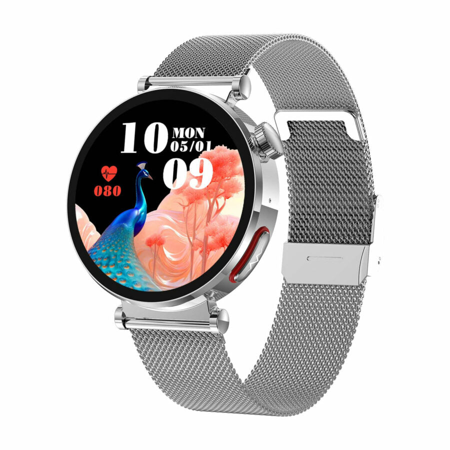 Blood Sugar Pressure Oxygen Monitoring Women‘s Smart Watch Silver