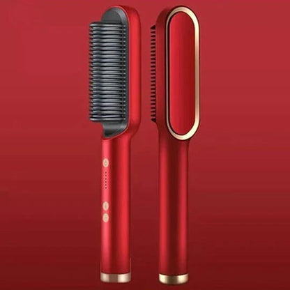 2 In 1 Negative Ion Hair Straightener Styling Comb Red / United Kingdom