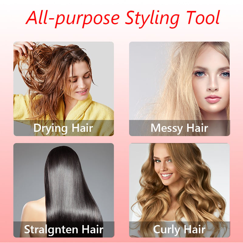 3-In-1 Hot Air Styler And Rotating Hair Dryer For Dry Curl Straighten