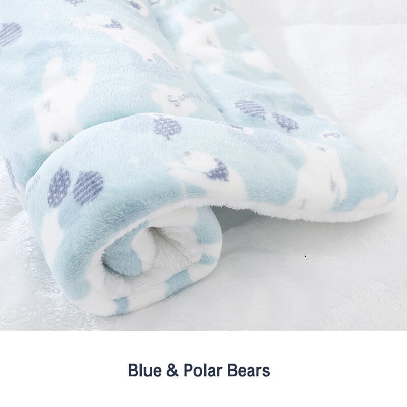 Cosy Calming Cat Blanket Blue With Polar Bears / S (12.6’’X10’’)