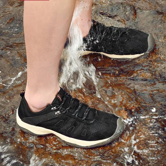 Women's Hiking Shoes with Waterproof Outer Layer and Cushioned Midsole, Breathable Tread