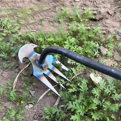 Standing Weed Puller with Four Steel Teeth and Extended Handle