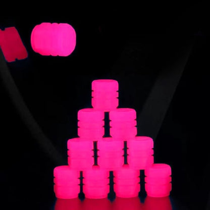 Fluorescent Tire Valve Caps Pink / 4 Pcs