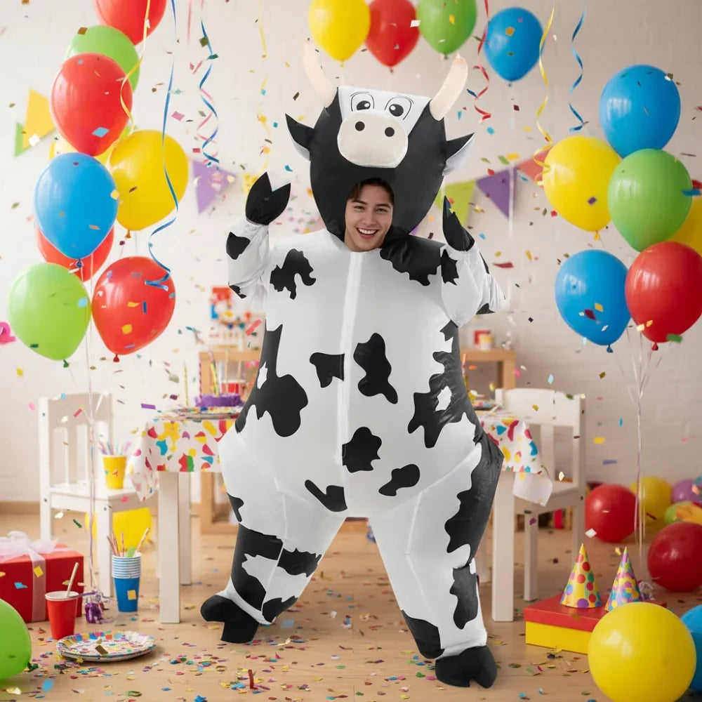 Adult Black Cow Inflatable Costume