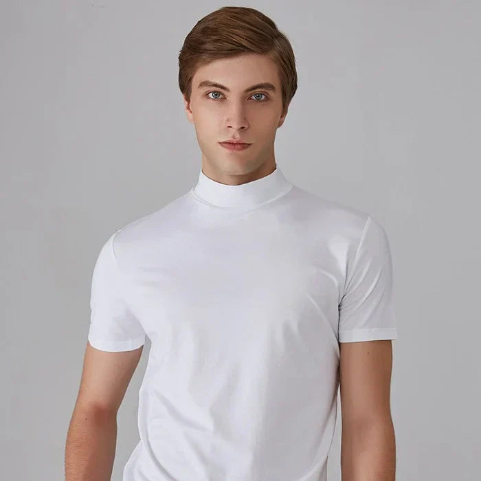 Men ’S High Neck Slim Fit T-Shirt - Hot Sale 50% Off