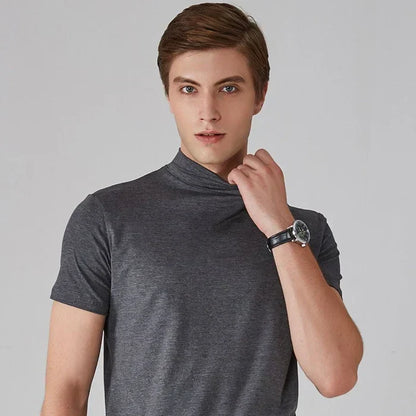 Men ’S High Neck Slim Fit T-Shirt - Hot Sale 50% Off