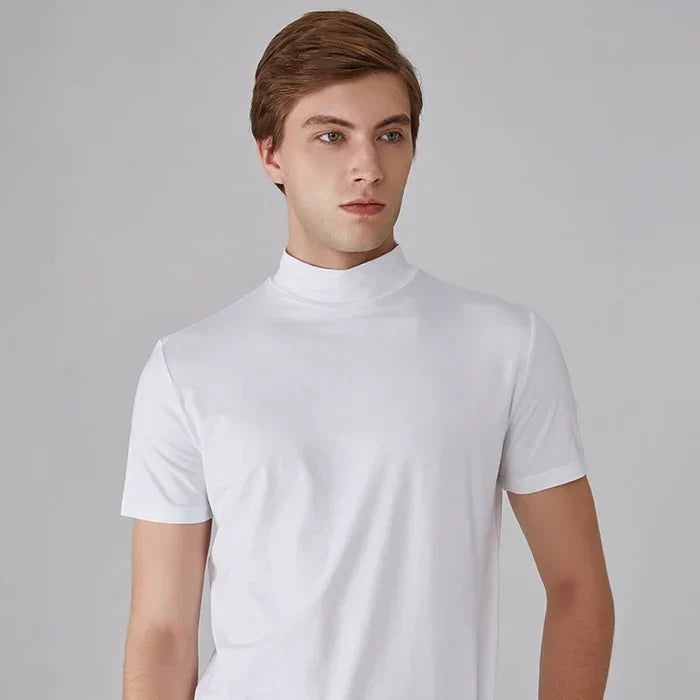 Men ’S High Neck Slim Fit T-Shirt - Hot Sale 50% Off