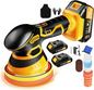 Cordless Orbital Buffer Polisher with Variable Speed and Multiple Foam Pads, Rechargeable Battery Kit