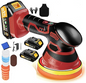 Cordless Orbital Buffer Polisher with Variable Speed and Multiple Foam Pads, Rechargeable Battery Kit