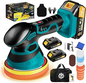 Cordless Orbital Buffer Polisher with Variable Speed and Multiple Foam Pads, Rechargeable Battery Kit