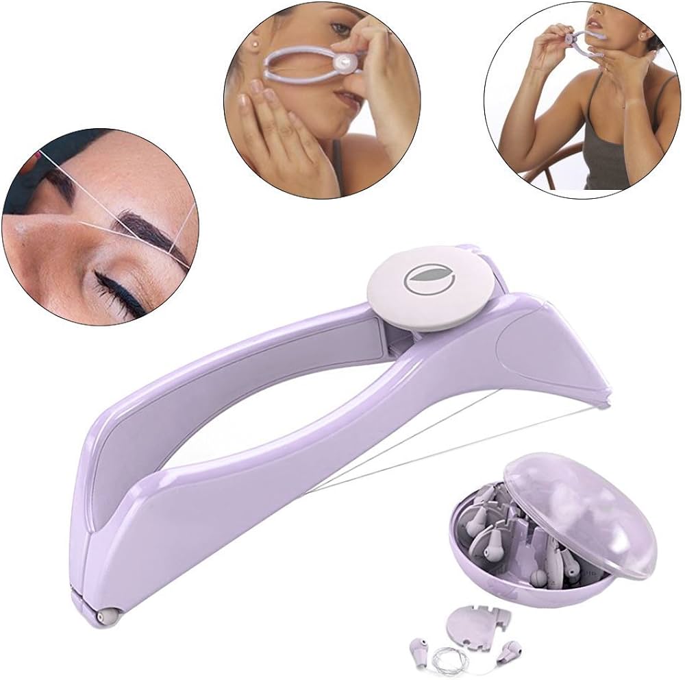 Facial Hair Removal Threading Tool with Rotating Coil System and Portable Design