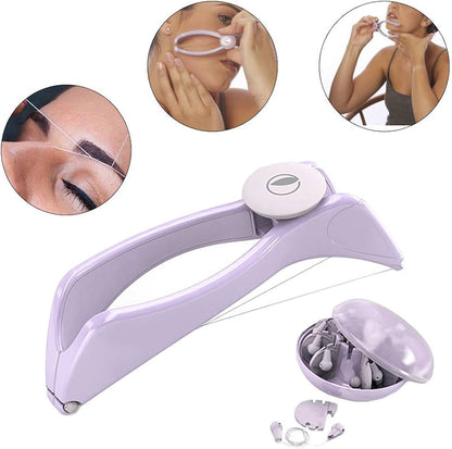 Facial Hair Removal Threading Tool with Rotating Coil System and Portable Design