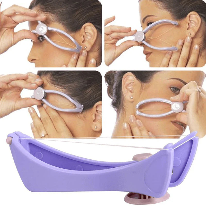 Facial Hair Removal Threading Tool with Rotating Coil System and Portable Design