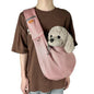 Crossbody Dog Sling with Padded Strap and Safety Clip for Small Pets