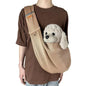Crossbody Dog Sling with Padded Strap and Safety Clip for Small Pets