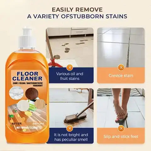 Lemon Floor Cleaner Concentrate with Plant-Based Surfactants for Multi-Surface Use, 3.38 oz