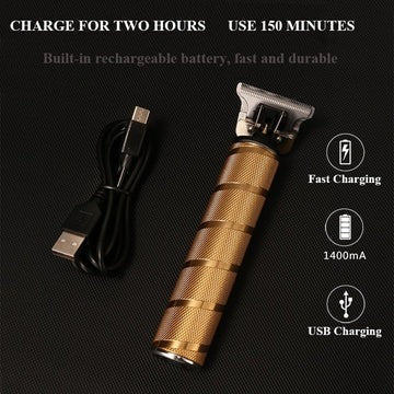 Hair Clipper Set with Outliner Trimmer and Foil Shaver, Cordless Rechargeable